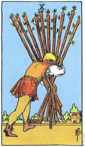 10 of Wands Upright