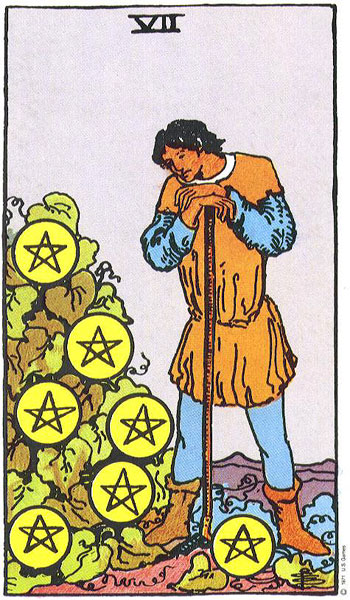 The Seven (VII) of Pentacles – Truly Teach Me Tarot
